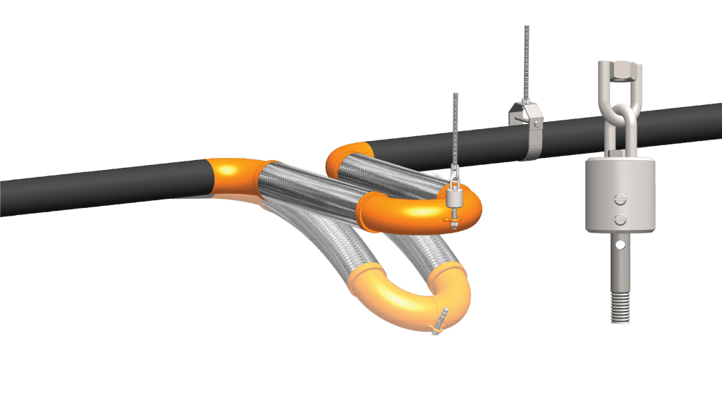 seismic hanger and fireloop
