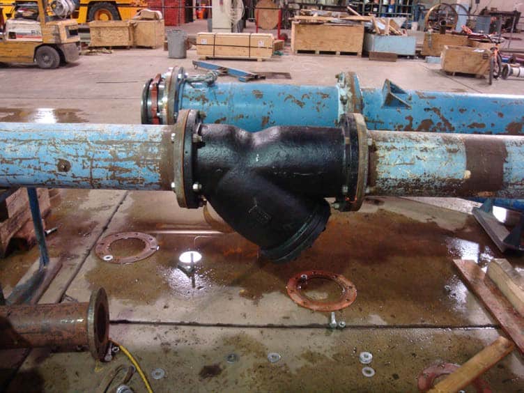 Figure 2. 10-inch strainer installation (Competitor strainer shown).