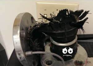 The expansion joint was the first component to fail, which was fortunate for the pump. The temperatures and pressures exceeded the rubber performance limits and the joint failed, nobly sacrificing itself for the greater good of the pump and piping.